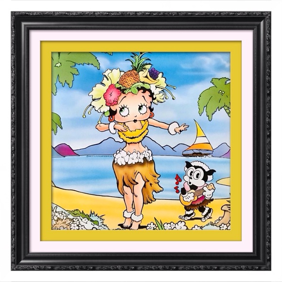 Vintage Betty Boop "Hawaiian Hula Girl" Art Print - Picture 1 of 5